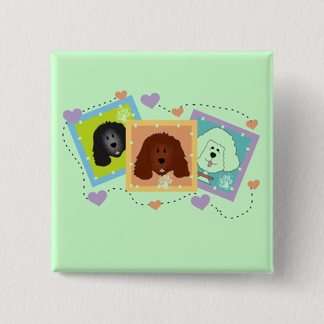 Dog Portraits Tshirts and Gifts 15 Cm Square Badge (Front)