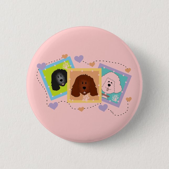Dog Portraits Tshirts and Gifts 6 Cm Round Badge (Front)