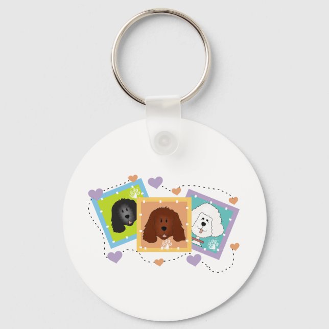 Dog Portraits Tshirts and Gifts Key Ring (Front)
