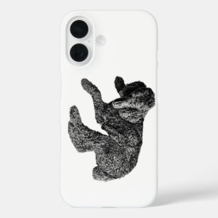 Dog Pose Phone Case – Detailed B & W Sketch