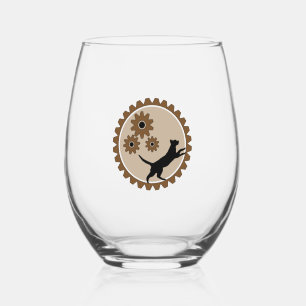 dog powered cage with wheels stemless wine glass