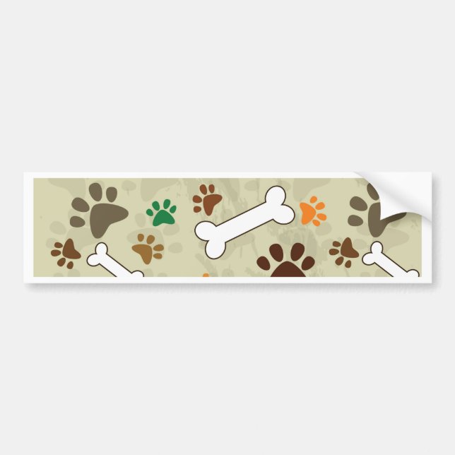 dog pows and bone bumper sticker (Front)