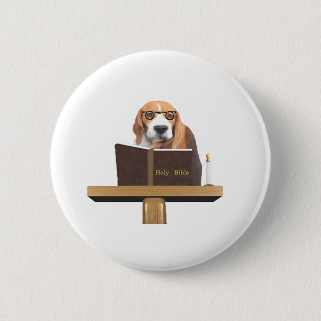 Dog Preacher 6 Cm Round Badge (Front)