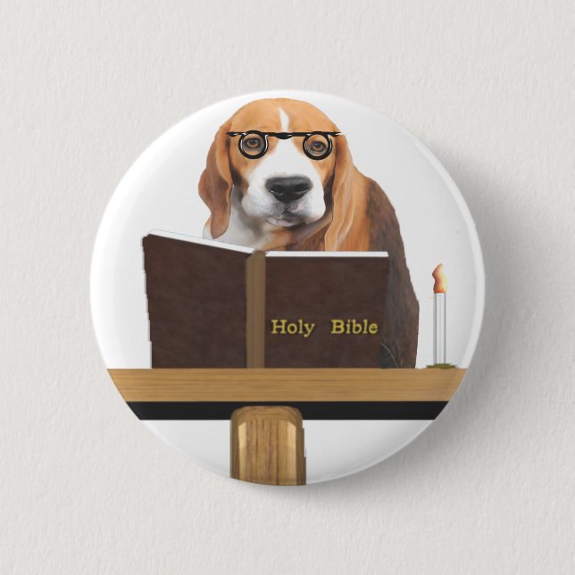 Dog Preacher 6 Cm Round Badge (Front)