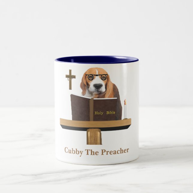 Dog Preacher Two-Tone Coffee Mug (Center)