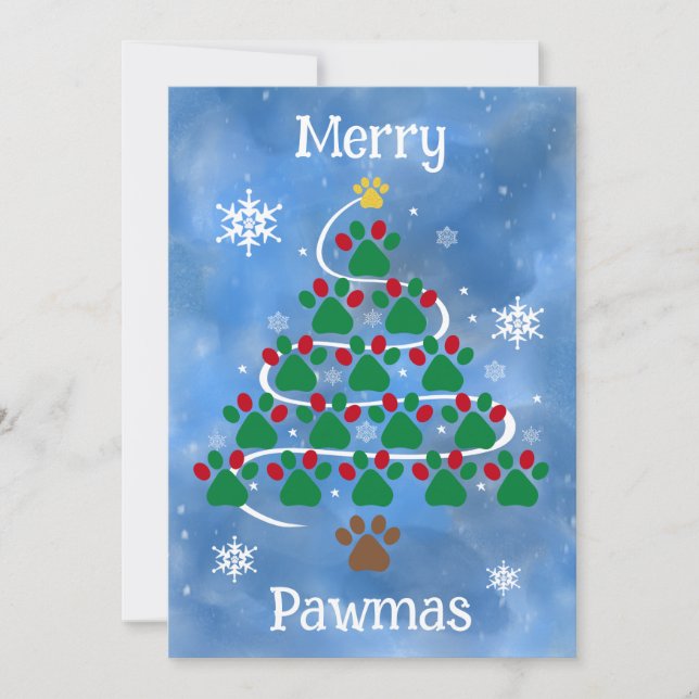 Dog Print Christmas Card (Front)
