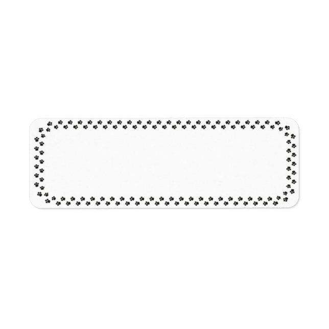 Dog Print Label Return Address Label (Front)
