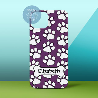 Dog Print Pattern with Bone Case-Mate iPhone 14 Case