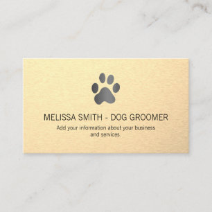 Dog Print Sleek Metallic Background Appointment Card