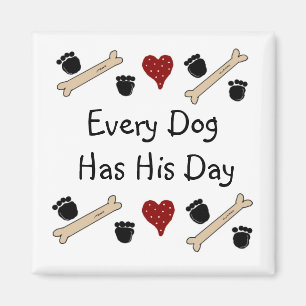 Dog Prints and Bones with Saying Magnet