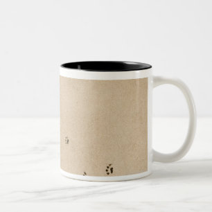 Dog Prints on Carpet Two-Tone Coffee Mug