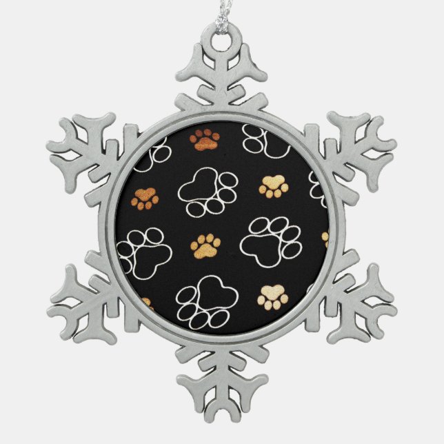 dog prints pewter ornament (Front)