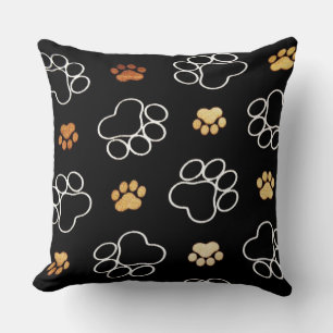 dog prints pillow