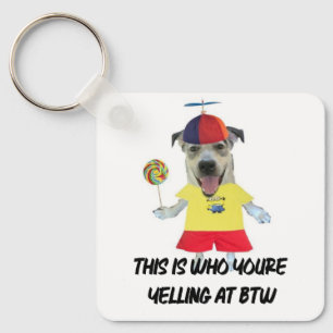 Dog propeller hat funny quote key ring