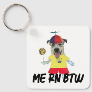 Dog propeller hat funny quote key ring