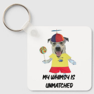 Dog propeller hat funny quote key ring