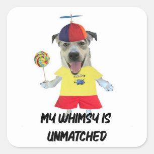 Dog propeller hat funny quote square sticker
