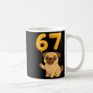 Dog Pug 67 Meme Six Seven Balloon Funny Gen Alpha  Coffee Mug