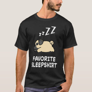 Dog Pug Dogs Nap Sleeping Sleep Pajama Pyjamas Nig T-Shirt