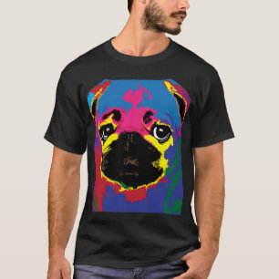 Dog Pug Face Mask Colourful Face Mask Face Cover V T-Shirt