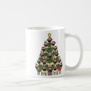 Dog Pugs Christmas Tree Cute Xmas Boys Girls Kids Coffee Mug