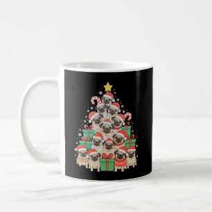 Dog Pugs Christmas Tree Xmas Dad Mum Family Coffee Mug