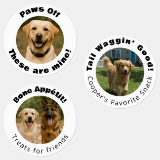 Dog Pun Round Photo Treats