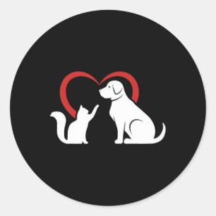 Dog Puppy And Ba  Classic Round Sticker