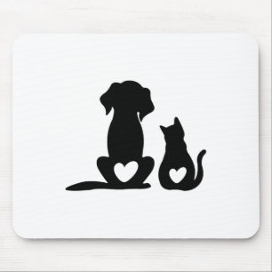 Dog Puppy And Baby Dog And Cat Lover Mouse Pad