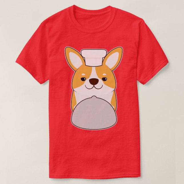 Dog puppy as Cook with Platter T-Shirt (Design Front)