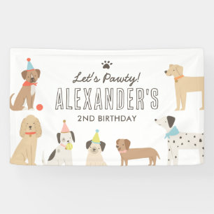 Dog Puppy Birthday Party Banner