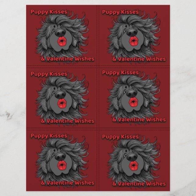 Dog Puppy Classroom Valentine Sheets Custom Letterhead (Front)