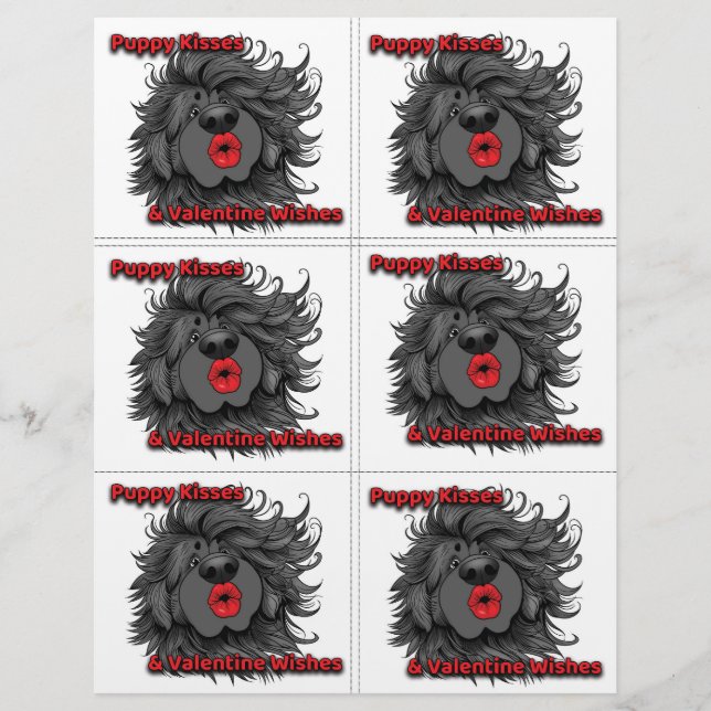 Dog Puppy Classroom Valentine Sheets Custom Letterhead (Front)