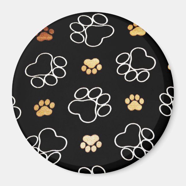 Dog Puppy Paw Prints Gifts for Dog Lovers Magnet (Front)