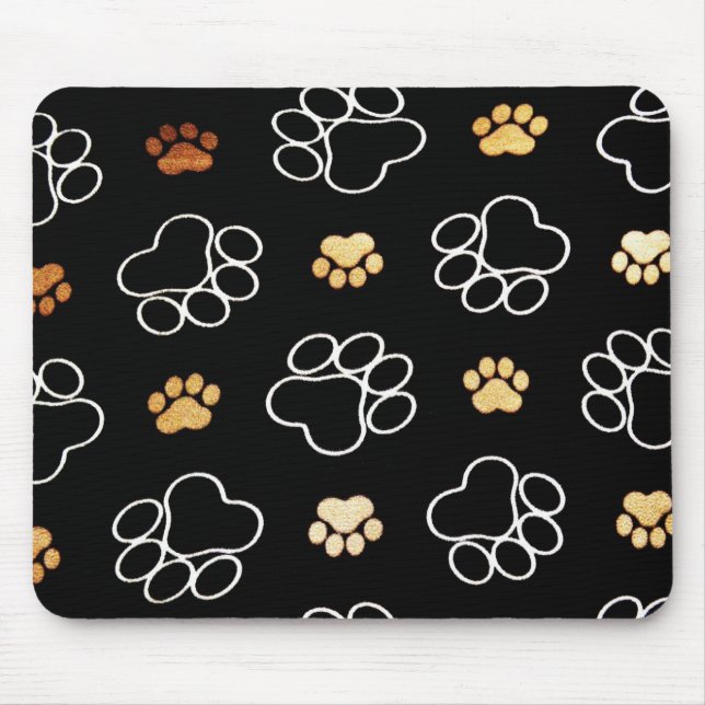 Dog Puppy Paw Prints Gifts for Dog Lovers Mouse Pad (Front)