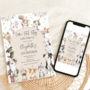 Dog Puppy Pawty Birthday Invitation