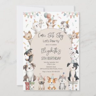Dog Puppy Pawty Birthday Invitation