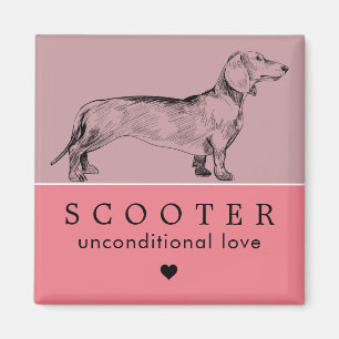 Dog Puppy Personalised Name Magnet