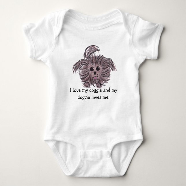 Dog Puppy Pet Love Infant Baby Child Kid Adopt One Baby Bodysuit (Front)