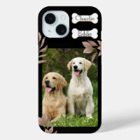 Dog puppy phone photo and name two dogs
