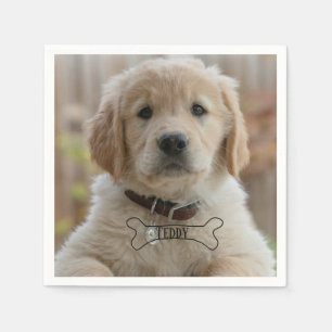 DOG PUPPY PHOTO NAME BONE BEST DOG MOM DAD TRENDY NAPKIN