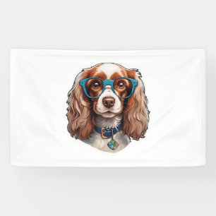 Dog Puppy Pooch Cute Funny Glasses Study Student Banner