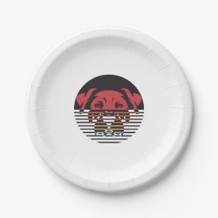 Dog Puppy Shirt I Love Dogs Paw Print Heart Cute Paper Plate