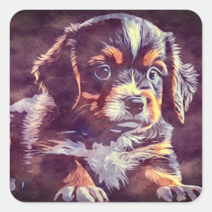 Dog Puppy Square Sticker