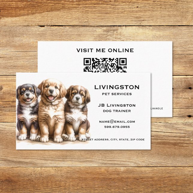 Dog QR Code Business Cards (Dog QR Code Business Cards (front and back))