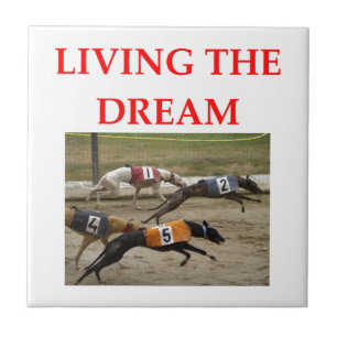 dog racing ceramic tile