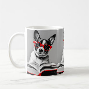 Dog Reading Book Coffee Mug