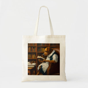 Dog Reading Tote Bag