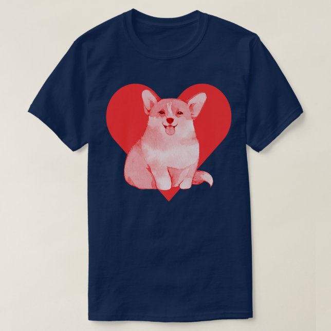 Dog Red Heart Corgi-893 T-Shirt (Design Front)