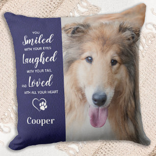 Dog Remembrance Custom 2 Photo Pet Memorial Cushion